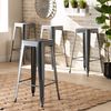 Baxton Studio Horton ModernIndustrial Grey Finished Metal 4-Piece Stackable Bar Stool Set 192-4PC-12048-ZORO